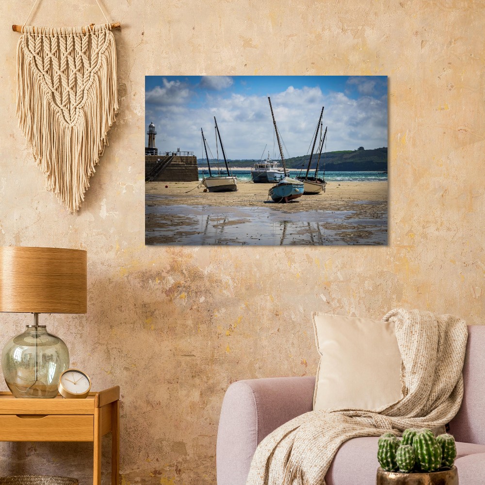 St. Ives Harbour, Low Tide - Aluminum Print - Image 2