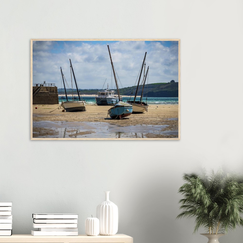 St Ives Harbour, Low Tide - Fine art Wooden Framed Poster - Image 6