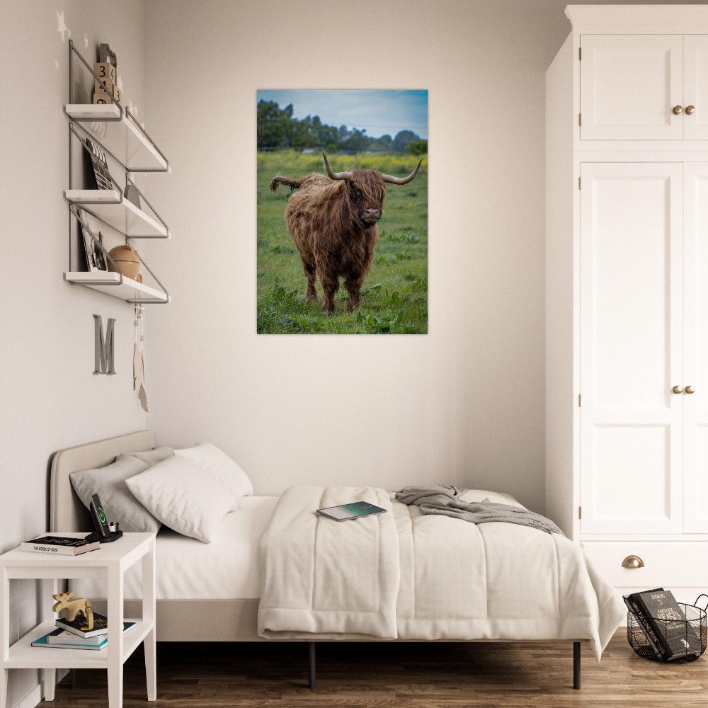Horned Highland Cow - Aluminum fine art print - Image 6