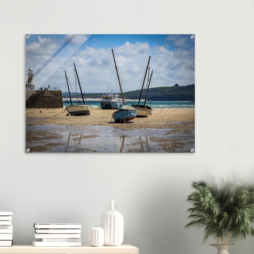 St ives Harbour, Low Tide - Acrylic Fine Art Print - Image 3