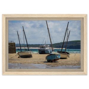 St Ives Harbour, Low Tide - Fine art Framed Canvas