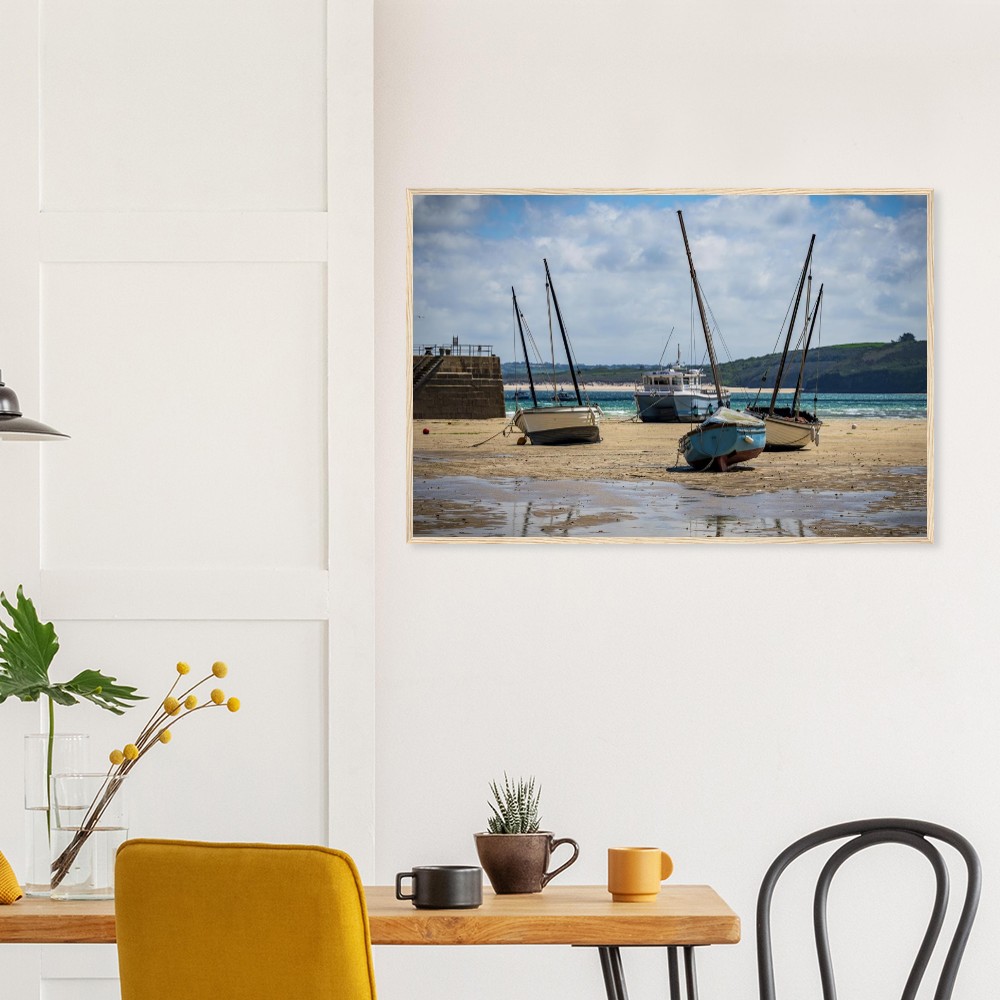 St Ives Harbour, Low Tide - Fine art Wooden Framed Poster - Image 5