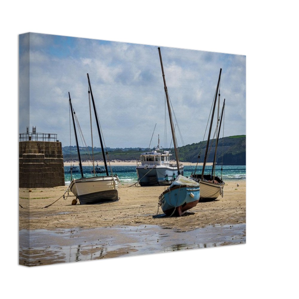 St Ives Harbour, Low Tide - Fine art Canvas print