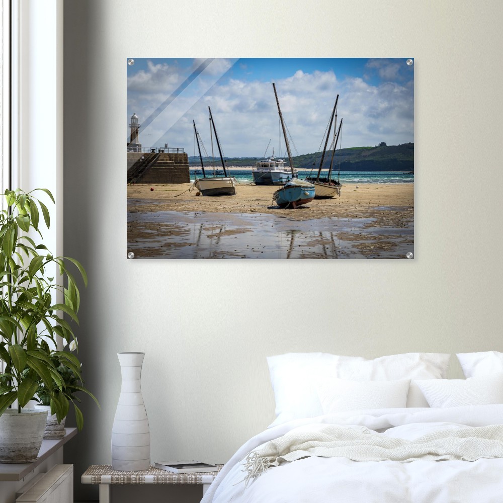 St ives Harbour, Low Tide - Acrylic Fine Art Print - Image 2