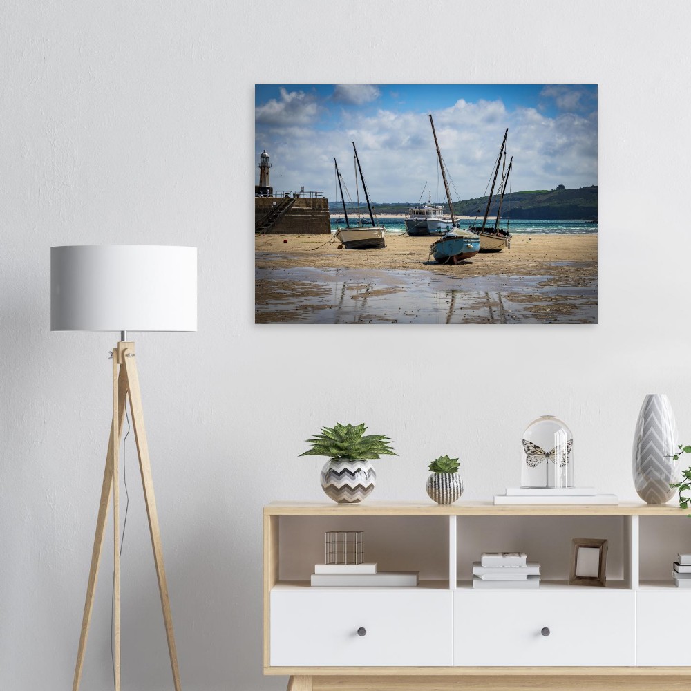 St. Ives Harbour, Low Tide - Aluminum Print - Image 6