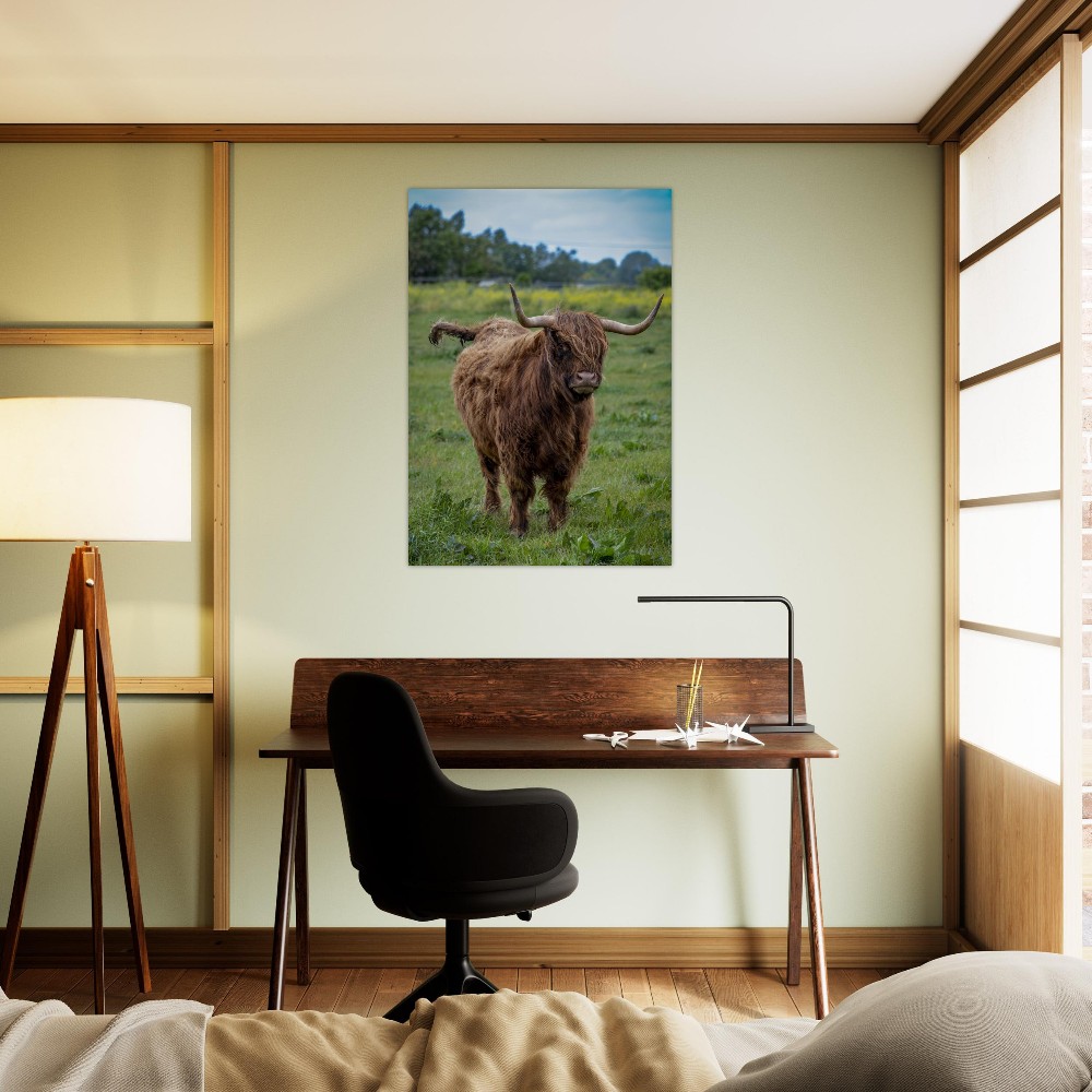 Horned Highland Cow - Aluminum fine art print - Image 5