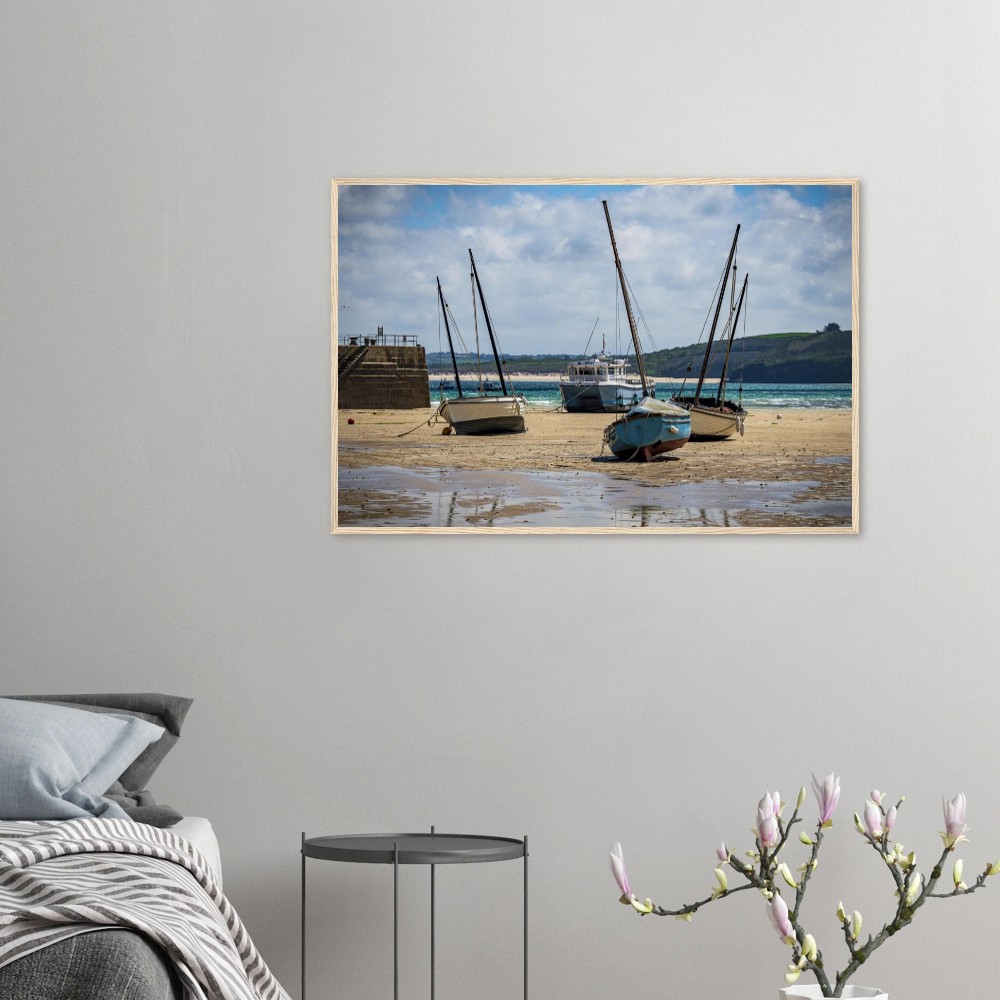 St Ives Harbour, Low Tide - Fine art Wooden Framed Poster - Image 4