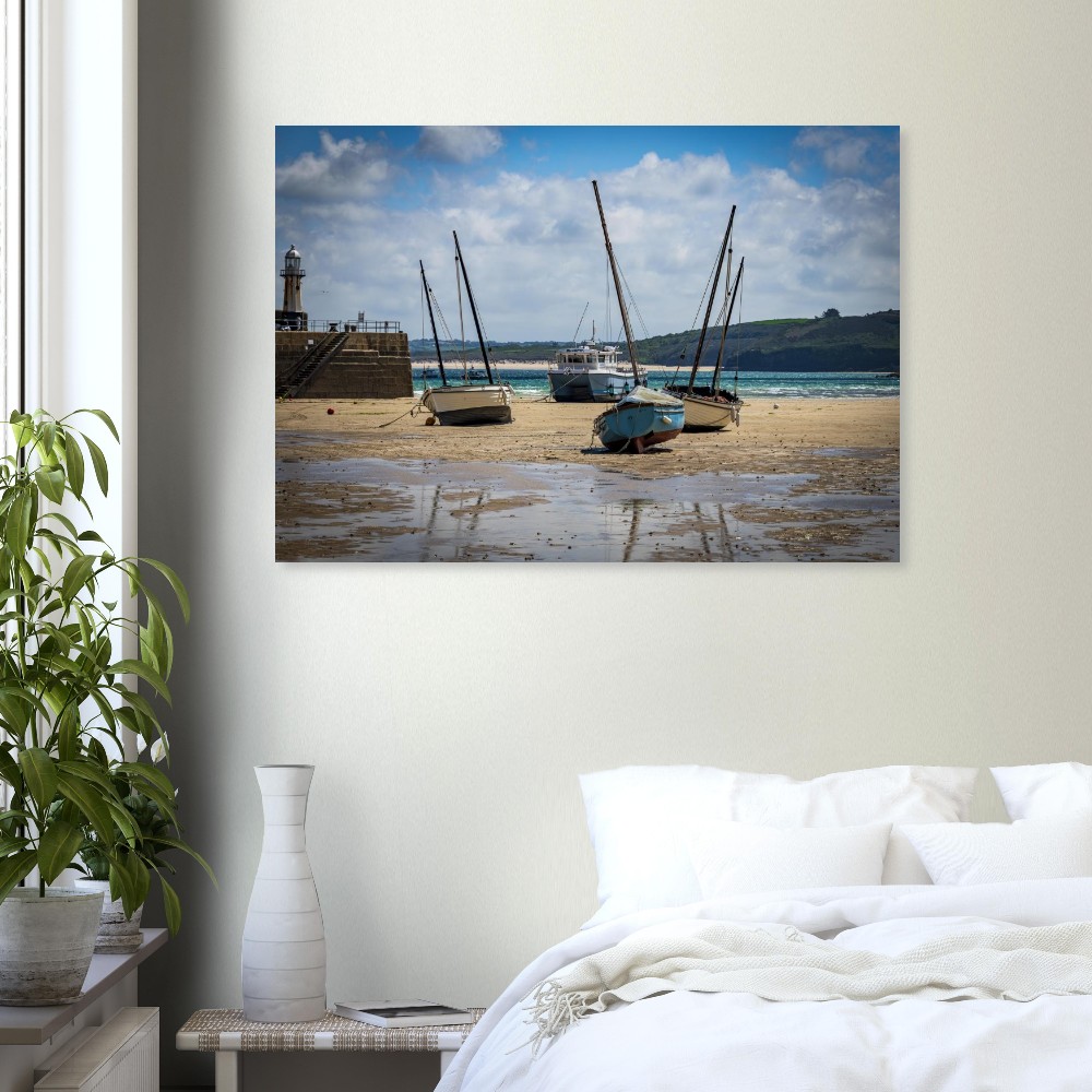 St. Ives Harbour, Low Tide - Aluminum Print - Image 4