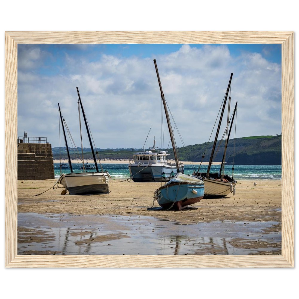 St Ives Harbour, Low Tide - Fine art Wooden Framed Poster - Image 9