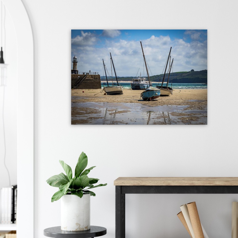 St. Ives Harbour, Low Tide - Aluminum Print - Image 5