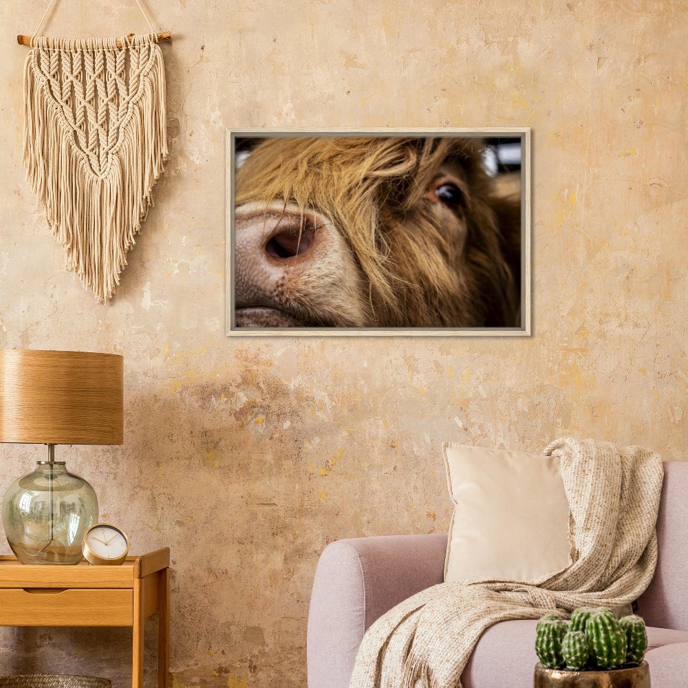 Highland Cow Nose - Framed Canvas - Image 4