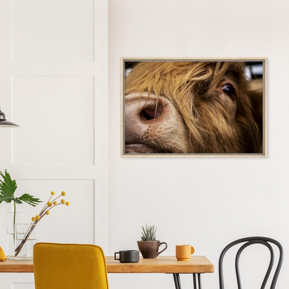 Highland Cow Nose - Framed Canvas - Image 3