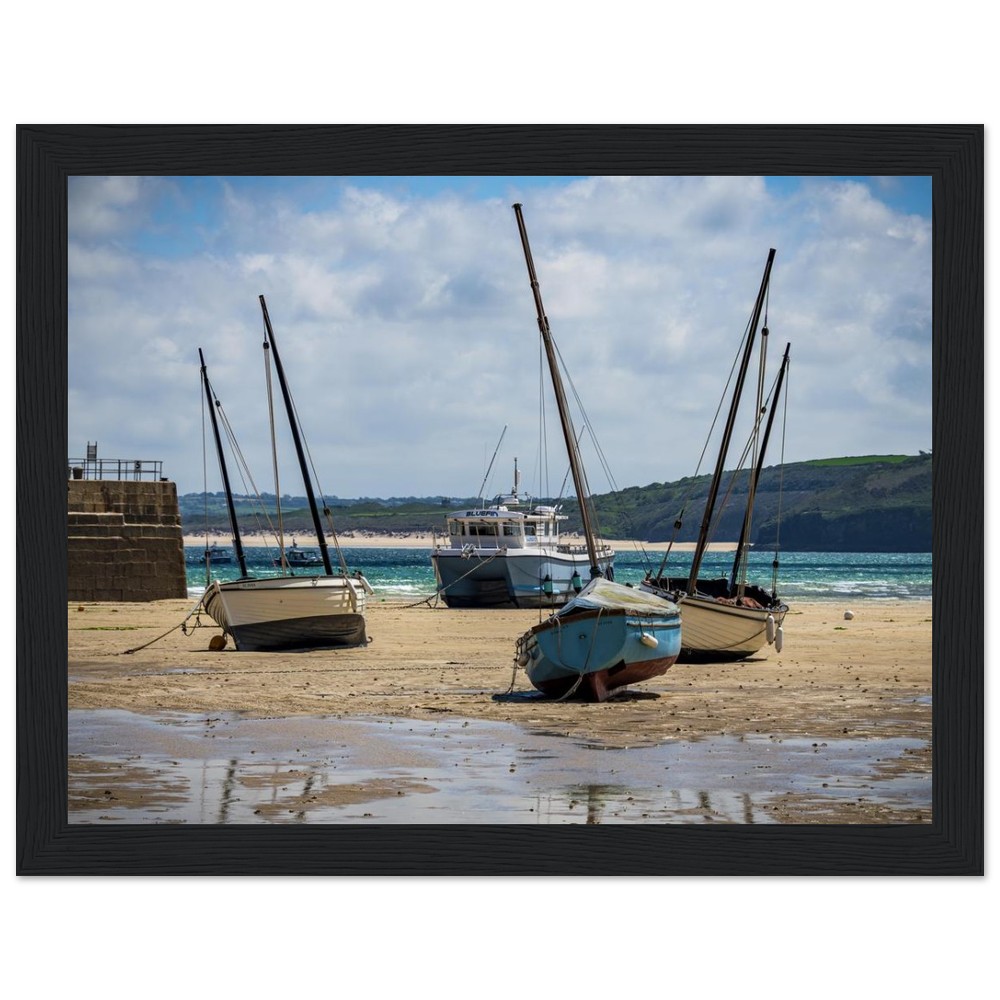 St Ives Harbour, Low Tide - Fine art Wooden Framed Poster - Image 8