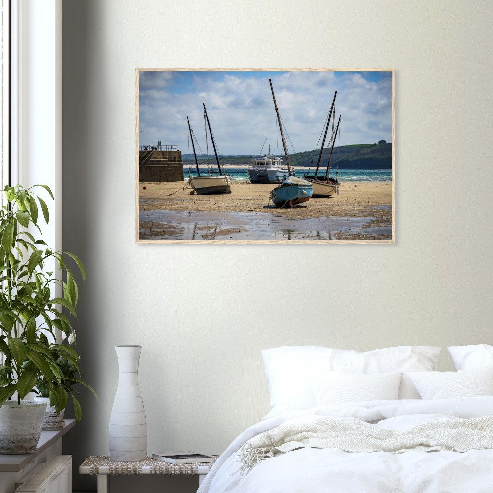 St Ives Harbour, Low Tide - Fine art Wooden Framed Poster - Image 7